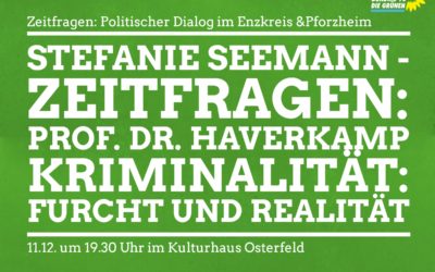 Herzliche Einladung: Zeitfragen- Kriminalität: Furcht und Realität