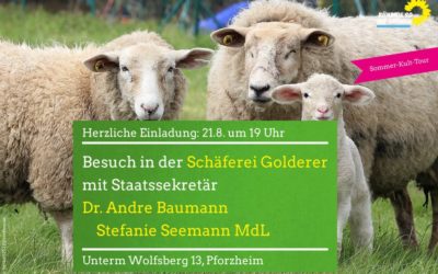 Obstsortenmuseum und beim Biohof Schäferei Golderer mit Umweltstaatssekretär Dr. Andre Baumann